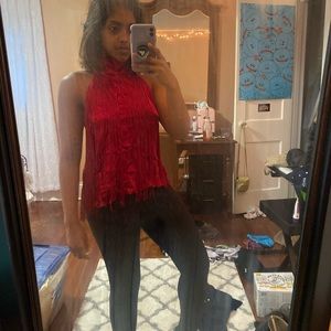 Zara Backless Red Top NWOT